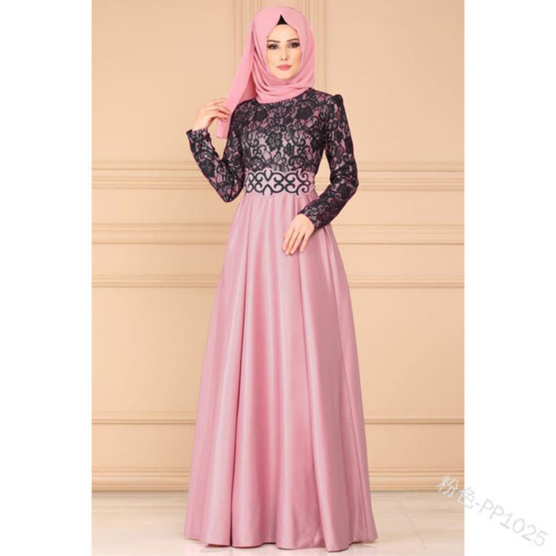 Factory Direct Supply To Iduoduo European And American Splicing Large Swing Skirt Ethnic Style Long Skirt Lace Retro Dress 1025 - Image 7