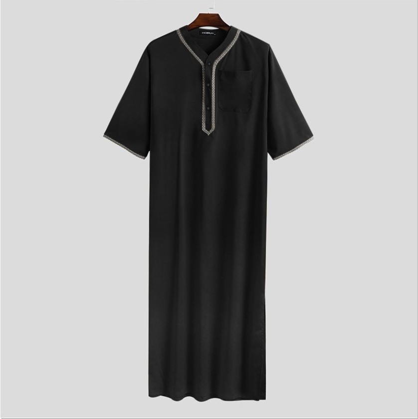 Muslim Short sleeves Robes Dubai Islamic traditional Clothing Prayer Eid Clothes Arabe robe factory price shenzhen lily cheng - Image 3