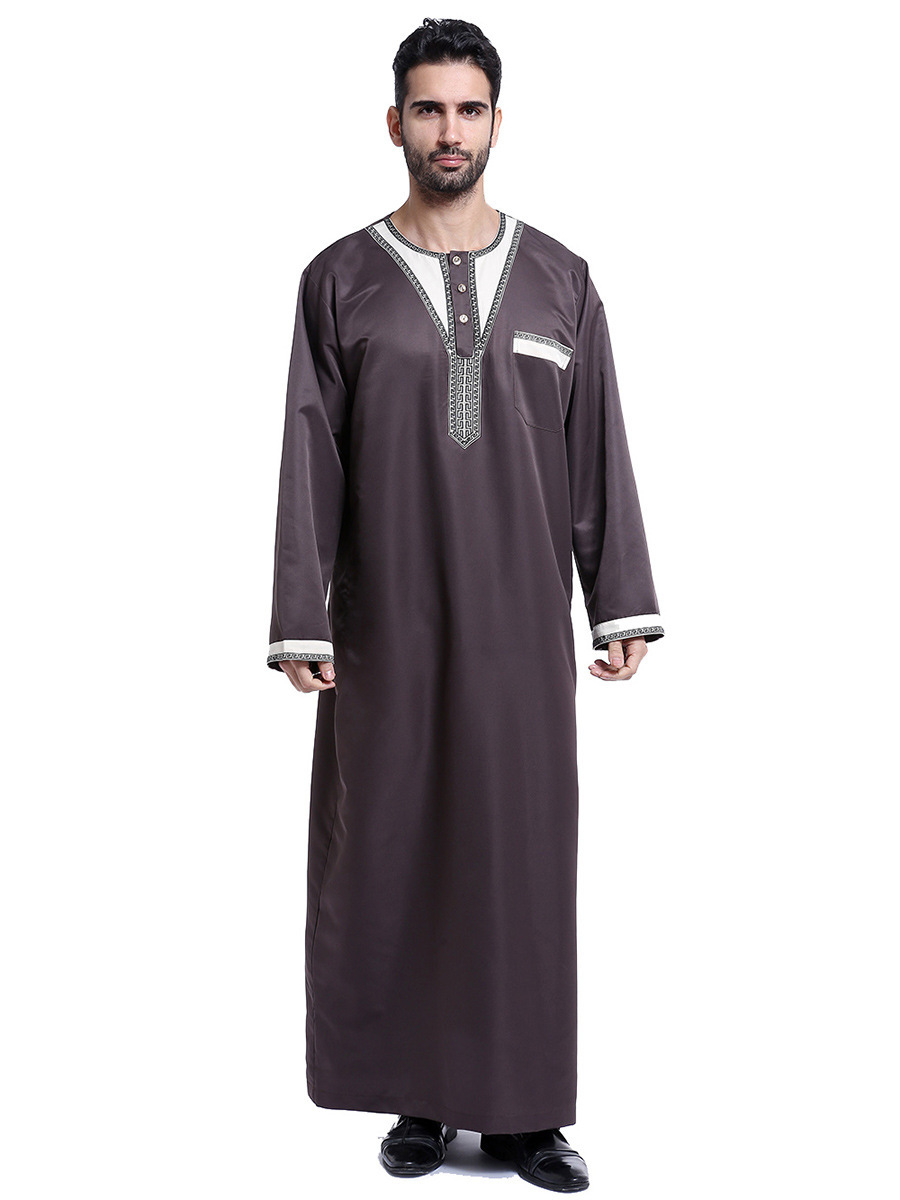 Muslim thawb Dubai Kaftan men Islamic Clothing Arab Middle Robe Prayer Eid Clothes Arabe robe factory price shenzhen lily cheng - Image 5