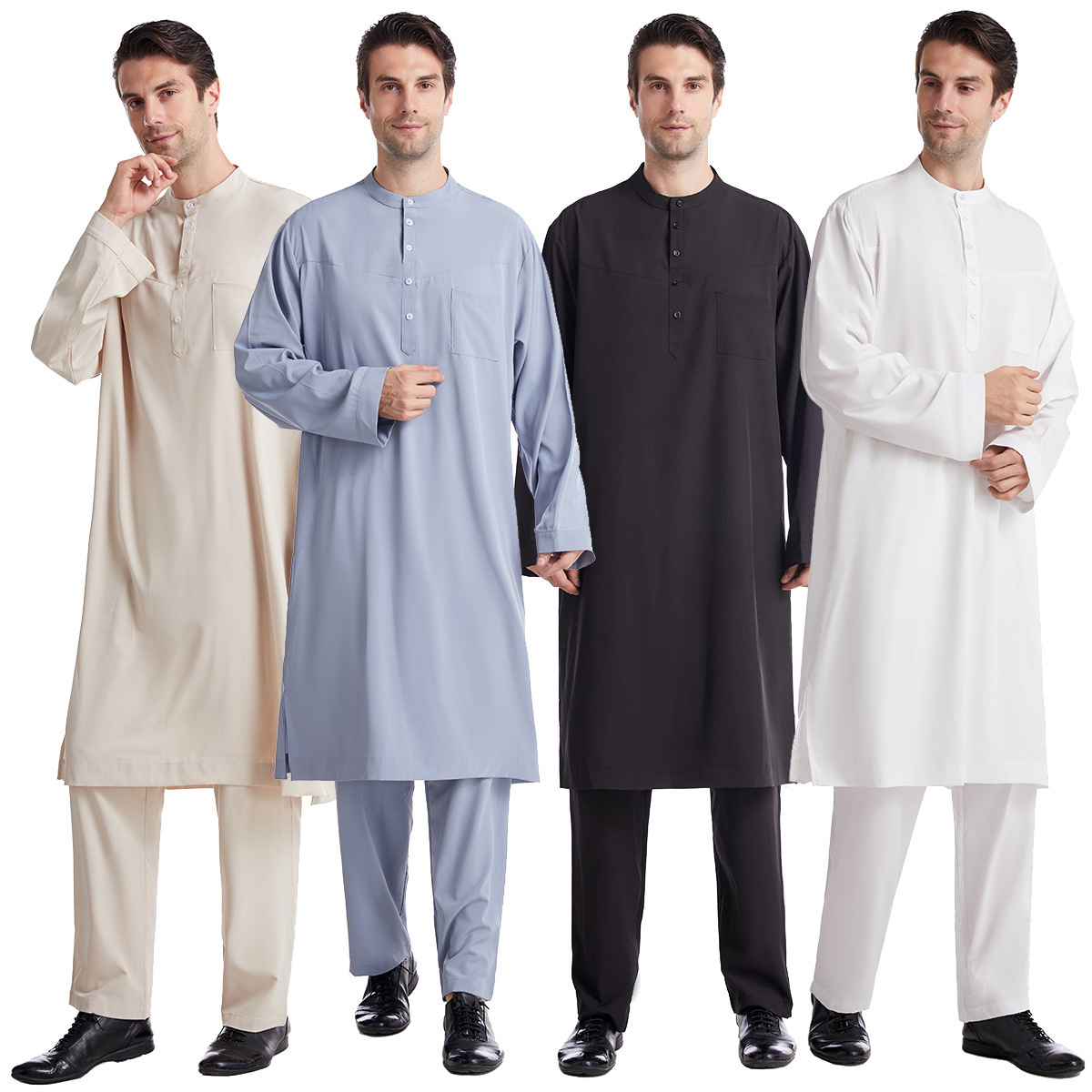 Muslim Robes Dubai Kaftan Islamic Clothing Islam Set Prayer Eid Clothes Thawb Arabe robe factory price shenzhen lily cheng