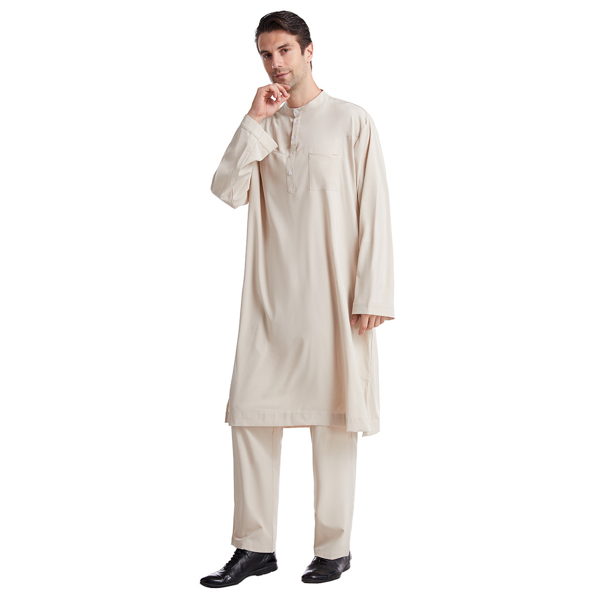 Muslim Robes Dubai Kaftan Islamic Clothing Islam Set Prayer Eid Clothes Thawb Arabe robe factory price shenzhen lily cheng - Image 2