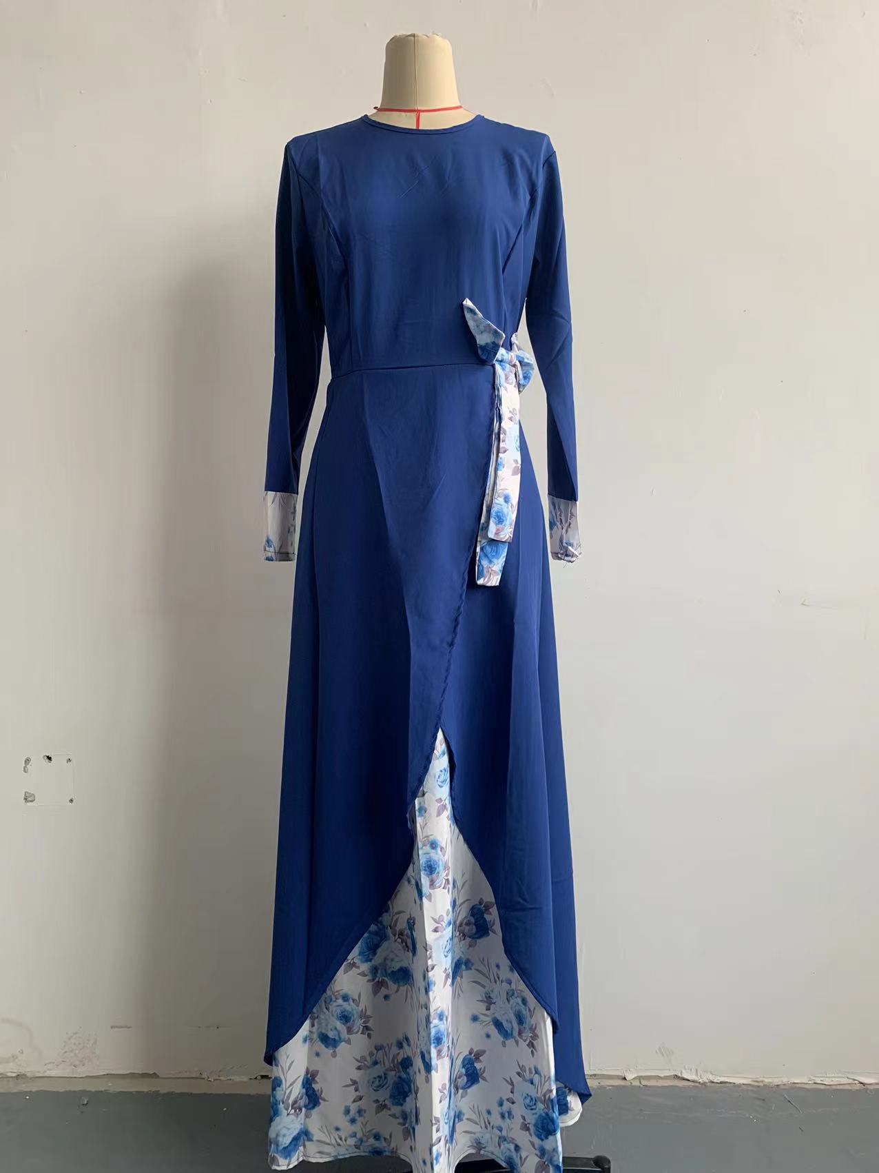 Middle East Women Muslim islamic printing Retro long dress ladies Abaya Muslim women dress factory price shenzhen lily cheng - Image 6