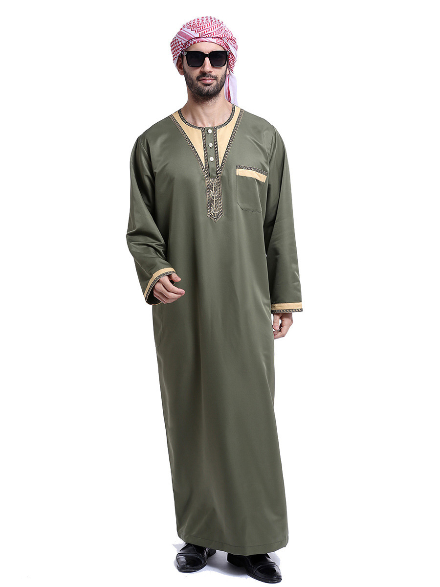 Muslim thawb Dubai Kaftan men Islamic Clothing Arab Middle Robe Prayer Eid Clothes Arabe robe factory price shenzhen lily cheng - Image 6