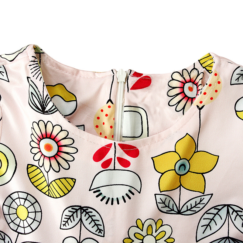 Middle East kids Muslim Flowers Printing 3 pieces set Maxi plus size Children Abaya dresses little Girl wear with hijab - Image 6