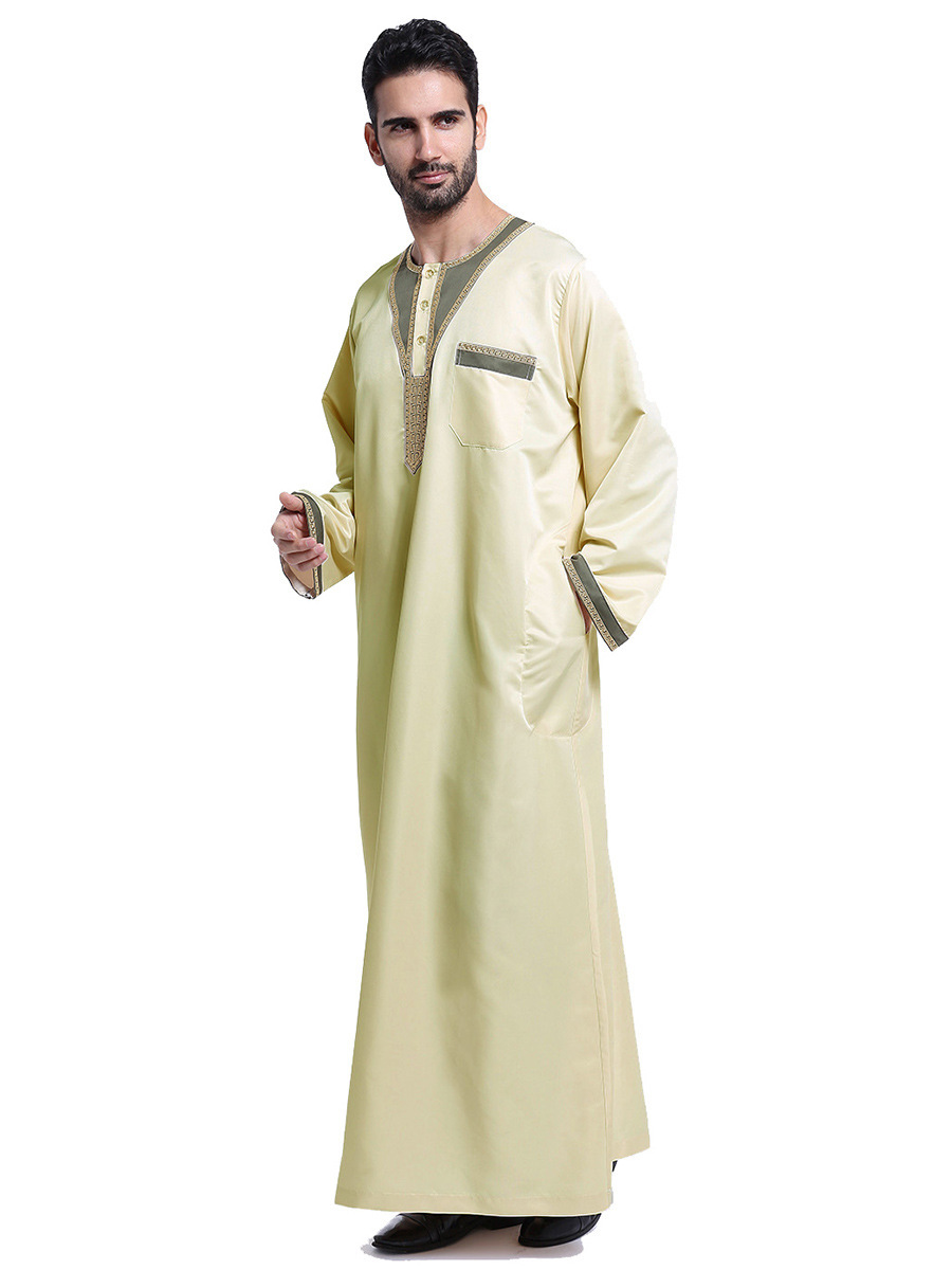 Muslim thawb Dubai Kaftan men Islamic Clothing Arab Middle Robe Prayer Eid Clothes Arabe robe factory price shenzhen lily cheng - Image 4