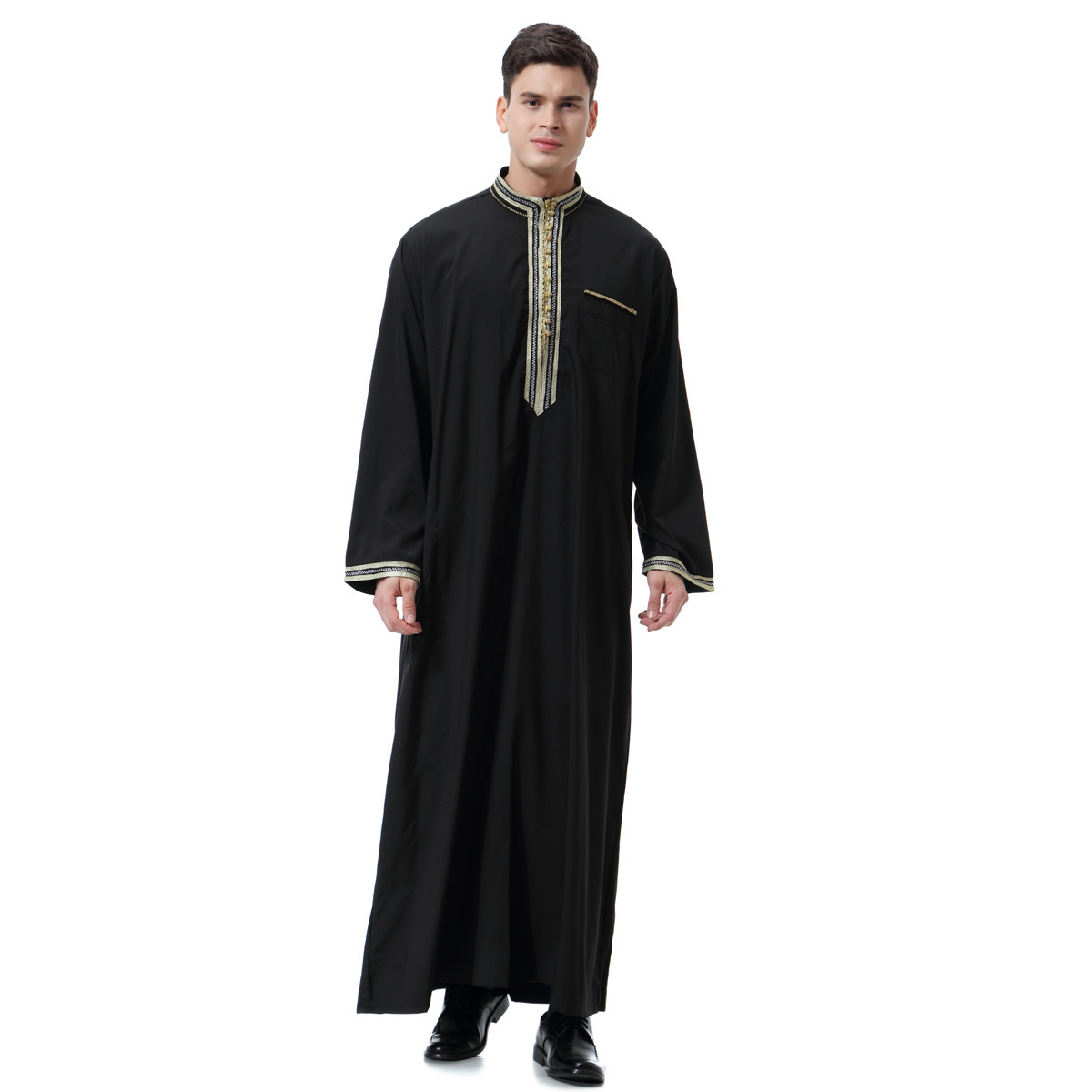 Luxury Thobe men muslim dress thawb Muslim Robes Dubai Kaftan Islamic Clothing Arabe robe factory price shenzhen lily cheng - Image 4