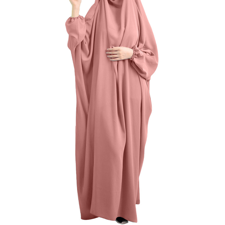 Factory Direct Supply To Iduoduo European And American Fashion Splicing Dress Bat Sleeve Hooded Long Dress For All Seasons 21390 - Image 13