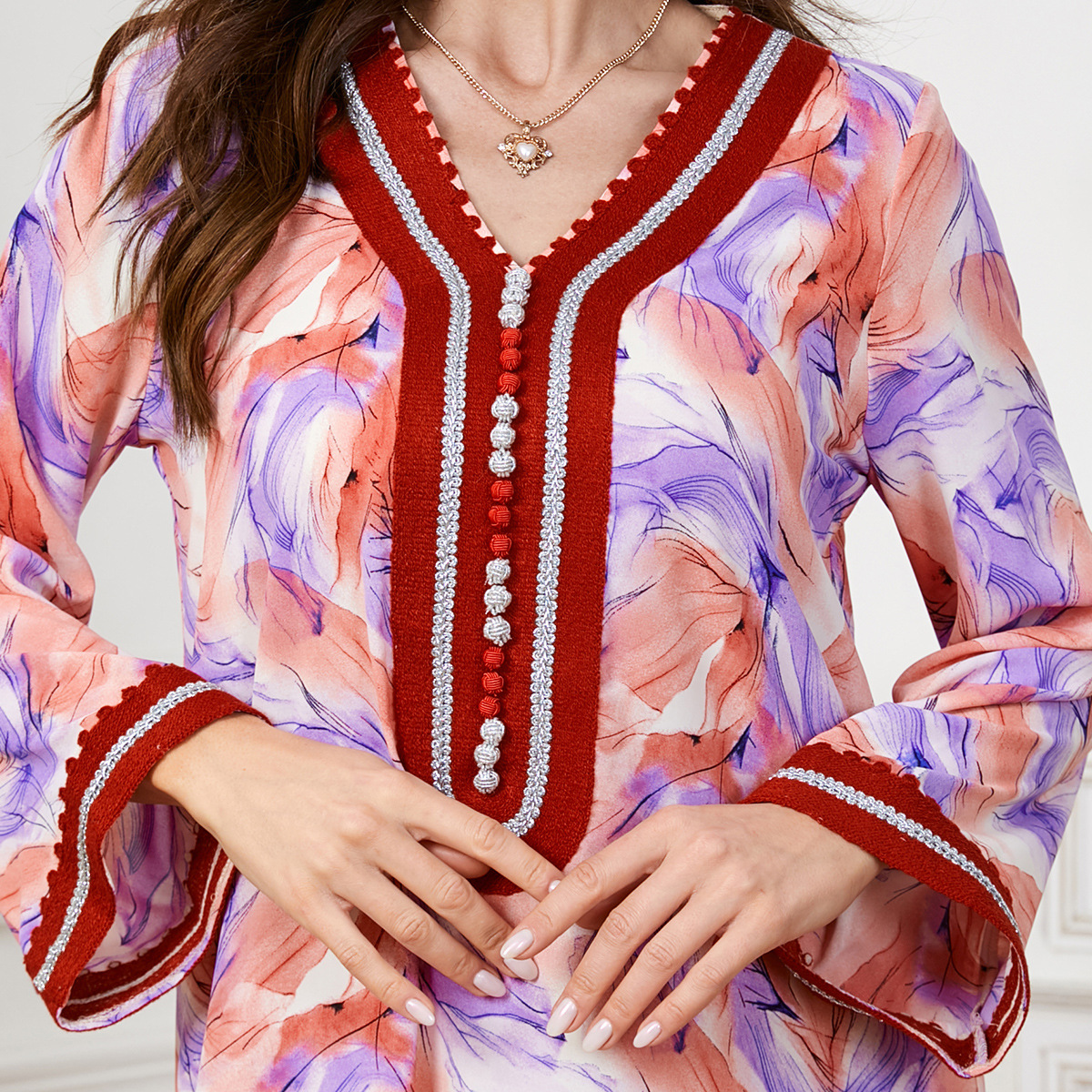 3503 Middle East Cross-Border Evening Dress Towel Embroidered Dress Fashion Kaftan Arabian Dubai Robe Women's Clothing - Image 4