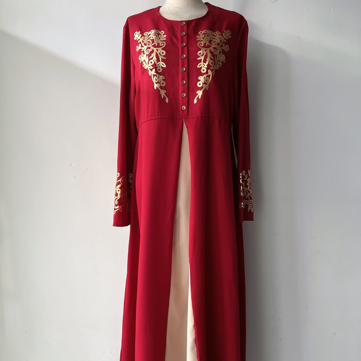 Directly Supplied From The Manufacturer, Iduoduo European And American Long Skirts, Contrasting Color Slim-Fitting Long Skirts, Bronzing Splicing Dress 9008 - Image 3