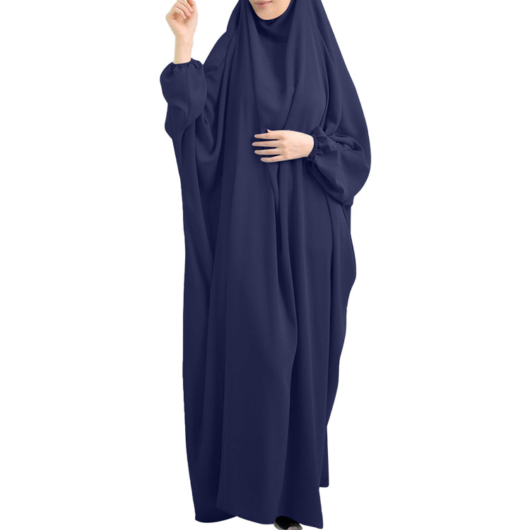 Factory Direct Supply To Iduoduo European And American Fashion Splicing Dress Bat Sleeve Hooded Long Dress For All Seasons 21390 - Image 6