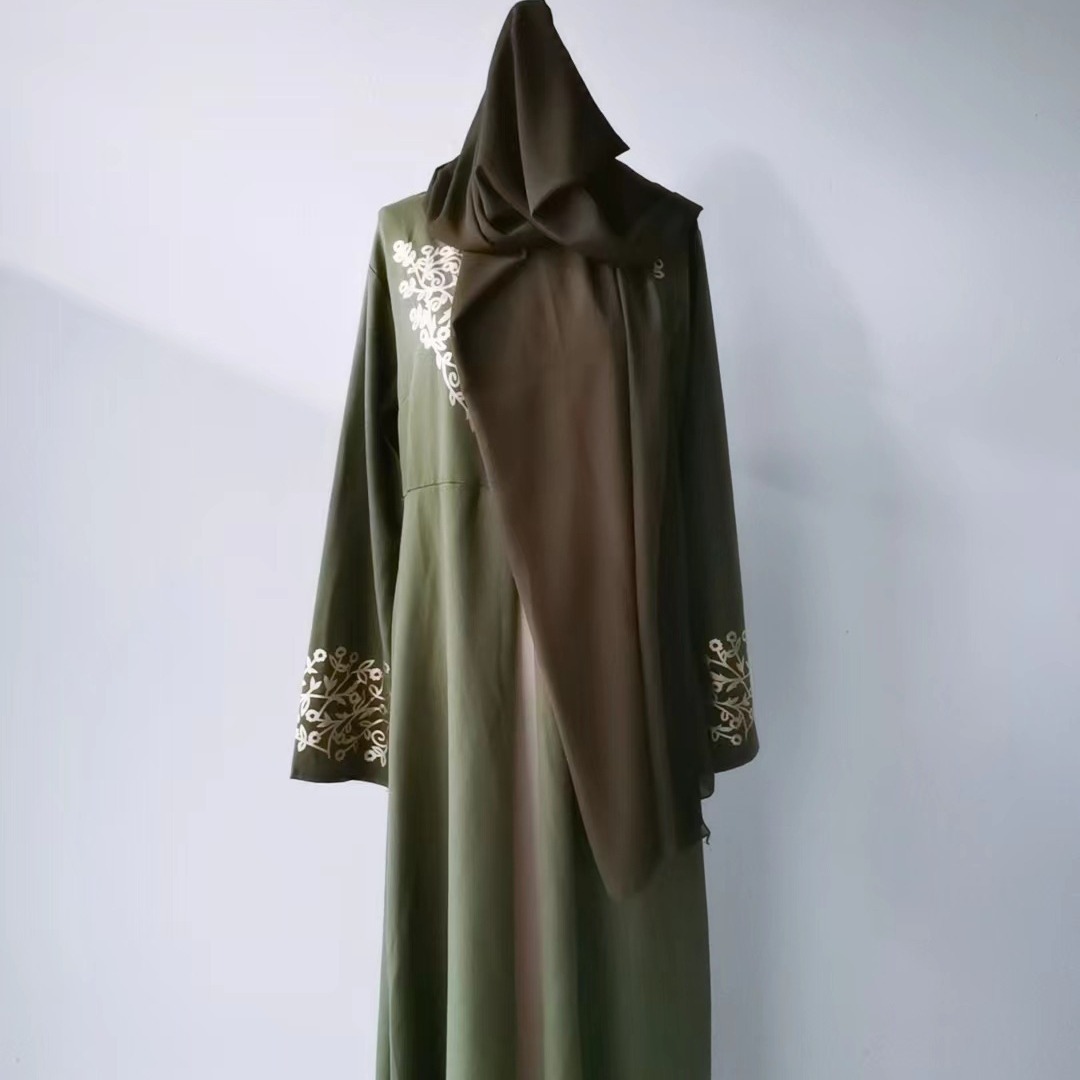 Directly Supplied From The Manufacturer, Iduoduo European And American Long Skirts, Contrasting Color Slim-Fitting Long Skirts, Bronzing Splicing Dress 9008 - Image 2