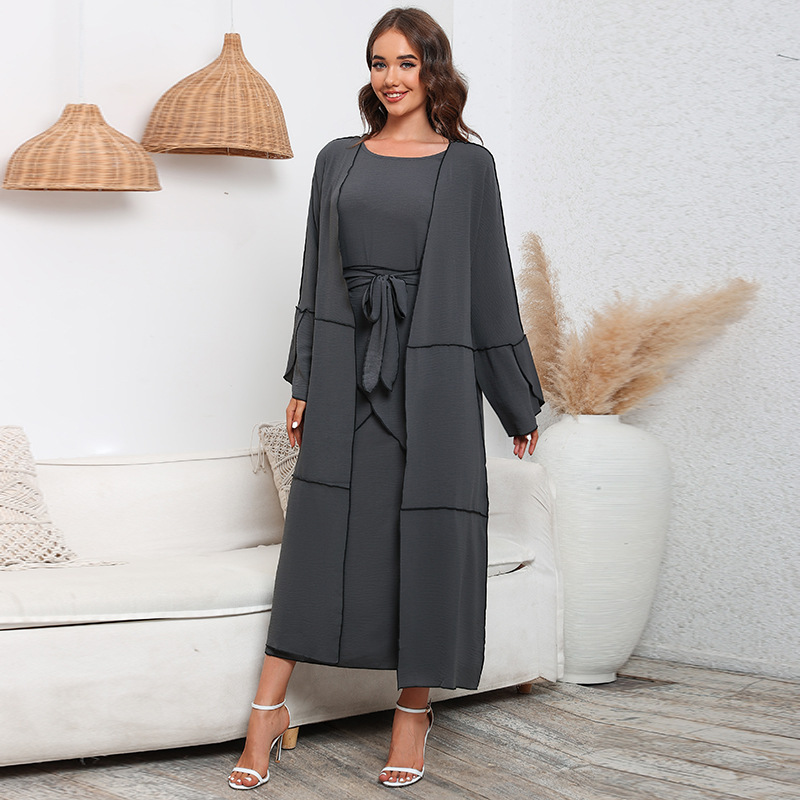 Factory Direct Sales Iduoduo New European And American Fashion Long-Sleeved Suit Cross-Border Three-Piece Dress 23509 - Image 10