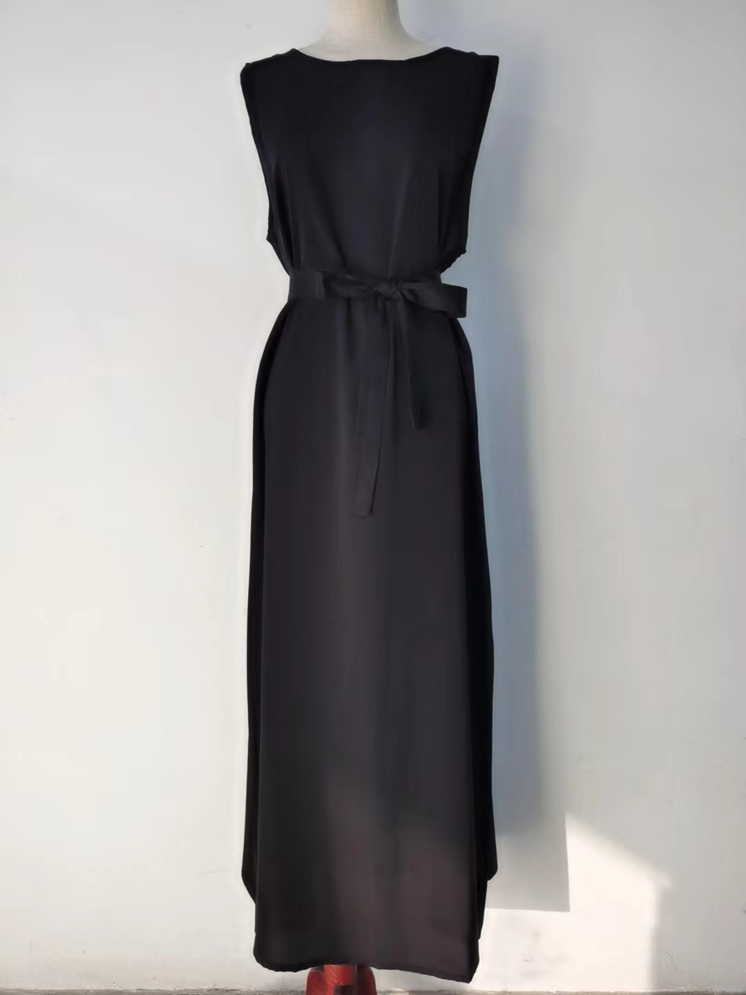 Directly From The Manufacturer, Iduoduo European And American Fashion New Sleeveless Round Neck Middle Eastern Long Skirt Solid Color Versatile Lining 21452 - Image 6