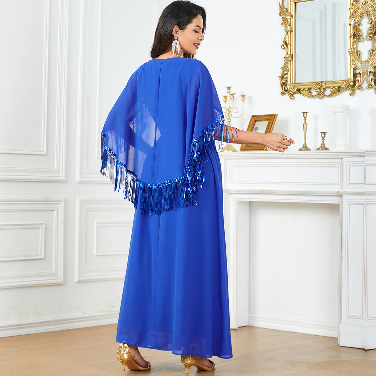 3901 Middle East Cross-Border Fashion Simple Sleeveless Evening Dress 2024 New Long Skirt Arabic Solid Color Dress - Image 3