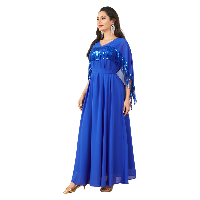 3901 Middle East Cross-Border Fashion Simple Sleeveless Evening Dress 2024 New Long Skirt Arabic Solid Color Dress - Image 5