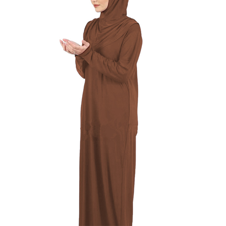 Factory Direct Supply To Iduoduo European And American New Solid Color One-Size-Fits-All Hooded Long Skirt Spliced Dress 21432 - Image 5