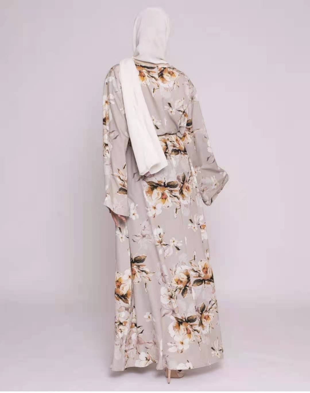 Factory Direct Supply To Iduoduo's New European And American Fashion Printed Splicing Dress Lace-Up Large Size Long Skirt 21665 - Image 7